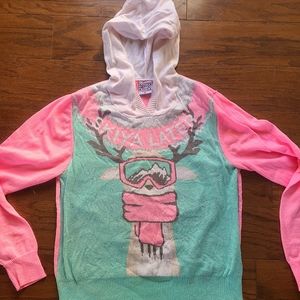 Girl's "Skiya Later" Holiday Hooded Sweater